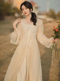 Casual Dresses Spring French Vintage Art Advanced Sensei First Love Super Fairy Milk Sweet Runaway Princess Dress