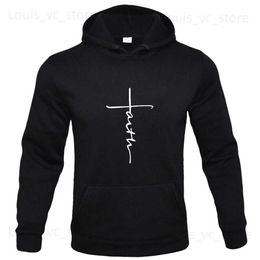 Men's Hoodies Sweatshirts "Faith" Men's Casual Sports Hooded Crew Neck Oversized Fashion Letter Print Sweatshirt Fleece Hoodie Men's Clothing Fashion T231117