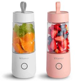 350ml Portable Juicer Electric USB Rechargeable Smoothie Blender Machine Mixer Mini Juice Maker Fast Food Processor Mobile Mixer H283b