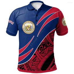 Men's T Shirts Hawaii Polo Shirt Symmetrical Lines 3D Printed Men Women Short Sleeve Summer T-shirt