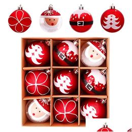 Christmas Decorations Christmas Balls 6Cm Painted Xmas Tree Ball Ornaments With Hanging Ropes For Drop Delivery Home Garden Festive Pa Dhgex