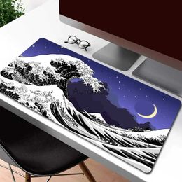 Mouse Pads Wrist Rests Large Mousepad Japanese Great Wave Off Gamer Non-Slip Large Computer Mouse Mat Rubber HD Print Mouse Pad Gaming Notebook Carpet YQ231117