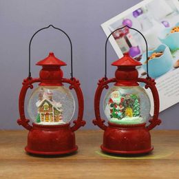 Party Decoration 2023 Christmas Crystal Ball Lantern Glow Ornament Luminous Music Box Snowy House Xmas Santa For Home Decor