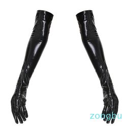Mittens Shiny Wet Look Long Sexy Latex Gloves for Women BDSM Sex Extoic Night Club Gothic Fetish Wear