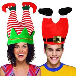 BeanieSkull Caps Christmas Funny Creative Santa Hat Elf Clown Red Trouser Legs Christma Party Supplies Adult Xmas Gift Decoration 231116