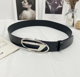 Designer Model Retro Silver Buckle Letter Belt Men's and Women's Niche All-Match Belt Four Seasons New