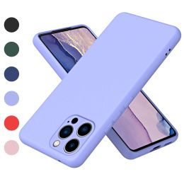 Liquid Silicone Shockproof Phone Case For iPhone 15 14 13 12 11 Pro Max XS XR Plus 14Pro 12Pro 11Pro 13Pro Luxury Skin Feel Soft Back Protective Cover