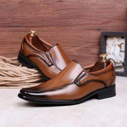 Dress Shoes Size39-48 Leather Loafers Men Decent Office Sapatos Oxford Homem Black Shoe Brown Male Formal For Wedding