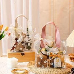 Gift Wrap Daisy Flowers Transparent PVC Gifts Bags Wedding Birthday Party Packaging Handbags Wrapping Supplies