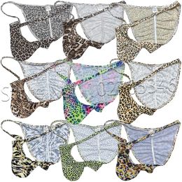 Men Bikini Brief Hipster Underwear Colors Leopard Cheeky Packer Briefs Pouch String Animal Mini Boxer Bikinis