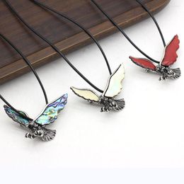 Pendant Necklaces 2023 Personality Natural Abalone White Red Shell Eagle Alloy Necklace Jewellery Gift For Men And Women 50x35mm