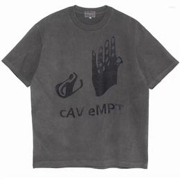 Men's T Shirts CAVEMPT C.E T-shirt Man Women 1:1 Batik To Make Old Short Sleeves Top