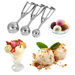 Ice Cream Tools Stainless Steel Ice Cream Scoop Potato Mash Spoon Ice Cream Ball Parfait Maker Practical Kitchen Tools Food Server 4cm6cm 230417