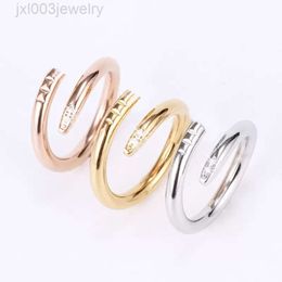 Nail Ring Designer Band Nail Rings Love Ring Designer Jewellery Titanium Steel Rose Gold Silver Diamond Cz Size Fashion Classic Simple Wedding Engagement Gift Chinese