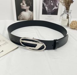 Designer Model Retro Silver Buckle Letter Belt Men's and Women's Niche High-End Belt Four Seasons New