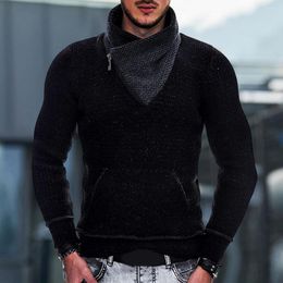 Men's Sweaters Men Sweater Elastic Spring Striped Texture Soft Chic Anti-pilling Autumn