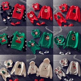 Family Matching Outfits Christmas Family Matching Clothes Winter Cotton Warm Thick Elf Deer Print Sweaters Xmas Year Family Look Outfits 231117