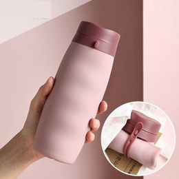 water bottle Cycling Bottle Outdoor Portable Sile Folding Bottle Sports Drink Cup Reusable Creative Travel Water Bottle Bike Accessory P230324
