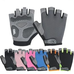 Sports Gloves Half finger bicycle gloves Womens anti slip shock absorption breathable summer Fingerless sports training 231117