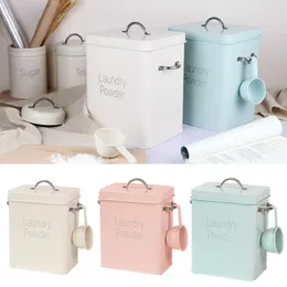 Storage Bottles Nordic Style Powder Container Simple Washing Laundry Box Can Hold 3 Kg Small 2.5kg Rice Bucket 5