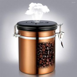 Storage Bottles 1.8L Stainless Steel Airtight Coffee Container Canister Set Jar With Scoop For Beans Tea Valve