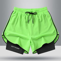 Men's Shorts Unisex 2-in-1 Running Shorts Men's Summer Quick Drying Breathable Active Training Exercise Jogging Cycling Loose-Fit Shorts 230417