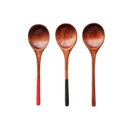 Spoons Creative Wooden Soup Spoon Eco Friendly Products Tableware Natural Ellipse Ladle Spoons For Cooking Drop Delivery Home Garden K Dhoky