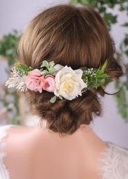 Headpieces Chic Flower Hair Comb Fairy Crown Italian Wedding Accessories Vintage Clip Graceful For Women Or Girl