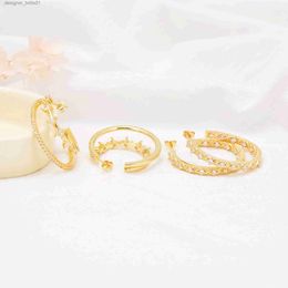 Stud Gold-color Jewellery Accessories DIY Ear Ring Making Supplies Paved Zircon Open Stud Earrings Make In GuangZhou Free ShippingL231117