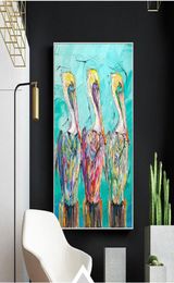 Canvas Art Oil Paintings Birds On Seaside Wall Art Print Pictures For Living Room Canvas Painting Animal Art Home Decor2124364