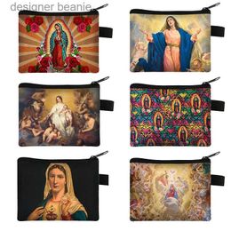 Money Clips Our La Of Guadalupe Virgin Mary Print Coin Purse Women Catholic Mexico Wallets ID Credit Card Earphones Holder Money Coin BagL231117