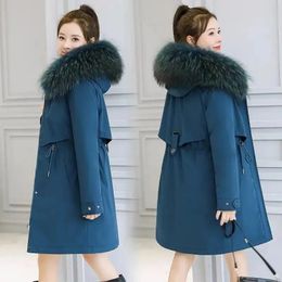 Women's Down Parkas 2023 Fashion Long Winter Coat Women Clothing Wool Liner Hooded Slim With Fur Collar Warm Jacket 6XL 231117