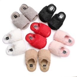Flat shoes HAIZHIW 0 18 Months Fashion Faux Fur Baby Shoes For born Spring Winter Cute Infant Toddler Boys Girls 231116