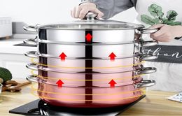 Double B Universal Cooking Pots Stainless Steel Thick Steamer pot 5layer Soup Steam Pot for Induction Cooker Gas Stove steam 28cm hhd 2212027805121