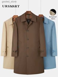 Men's Trench Coats Medium and long windbreaker men's single breasted sky blue detachable wool inner liner British weatherproof business casual coat Q231118