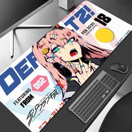 Mouse Pads Wrist Rests Large Anime Mouse Pad Darling in the FranXX 02 Gaming Mousepad Big Mouse Mat Zero Two XXL 90x40 HD Print Keyboard Pads Desm Mat YQ231117
