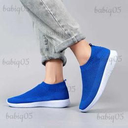 Dress Shoes Rimocy Plus Size 46 Breathable Mesh Platform Sneakers Women Slip on Soft Ladies Casual Running Shoes Woman Knit Sock Shoes Flats T231117