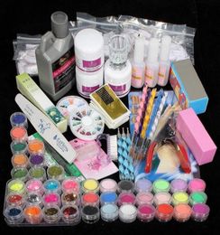 High Quality Acrylic Nail Art Tips Powder Liquid Brush Glitter Clipper Primer File Set1712826