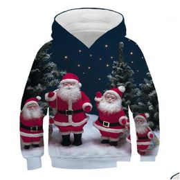 Hoodies Sweatshirts Baby Boys Girls Christmas Clothes Winter Autumn Plover Kids Santa Claus Sweatshirt Children Clothing Drop Delivery Dhkvj