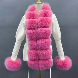 Women's Sweaters JANEFUR Wool Cardigan Luxury Women 2023 Real Fur Trim Cuffs Knit Sweater Custom Fashion Sexy Knitwear Y2K 231116