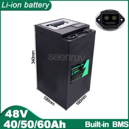 48V 40AH 50AH 60AH Li ion With Charger 2+6 Plug Lithium Polymer Battery Pack Perfect For 3300W E-bike Bicycle MotorCycle Scooter