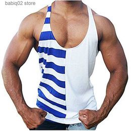 Men's Tank Tops Brand New Patchwork Mens Tank Tops Cotton Gym Bodybuilding Shirts Plus Size Male Singlet Fitness Sportwear Jogging Running Vests T230417