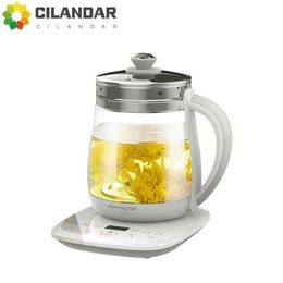 Electric Kettles 220V Jiuyang health pot multi-functional flower teapot glass stew tea pot 1 5L Portable Mini Multi Cooker Tea Des284M