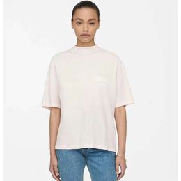 10a high quality 24ss cotton tshirt ab classic letter print shrimp pink tees round neck women designer loose short sleeve tshirt tops