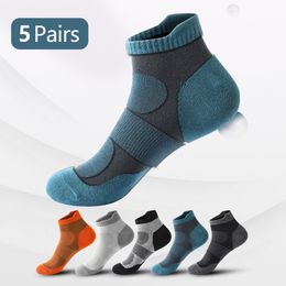 Sports Socks 5 Pair High Quality Men Ankle Socks Breathable Cotton Sports Socks Mesh Casual Athletic Summer Thin Cut Short Sokken Size 3845 230417