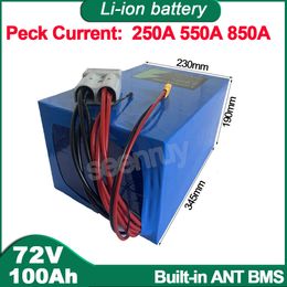 72V 100Ah Li ion With Charger Built-in 100A 220A 340A BMS Lithium Polymer Battery Pack For Bike Scooter Tricycle MotorCycle