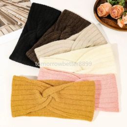 Classic Wool Knitted Headband Women Headwear Autumn Winter 2023 Warm Hairband Head Wrap Bandana Hair Accessories