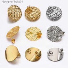 Stud 10pcs Stainless Steel Bohemian Earring Base Embossed Round Ear Studs with Pendants Connector Ring Plugs for Jewelry Making DIYL231117