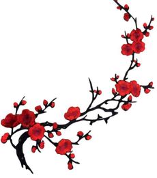 Plum Blossom Flower Fabric Applique Wintersweet Clothing Embroidery Patch Fabric Sticker Iron On Patch On Sew Craft Sewing Repair 9131495