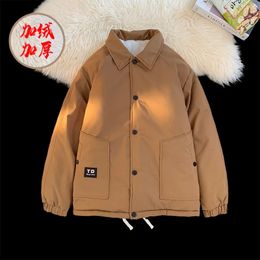 Men s Vests Autumn Winter Oversize Bomber Jacket Men Fleece Coat Vintage Single Breasted Korean Streetwear Windproof Windbreaker Outerwear 231117